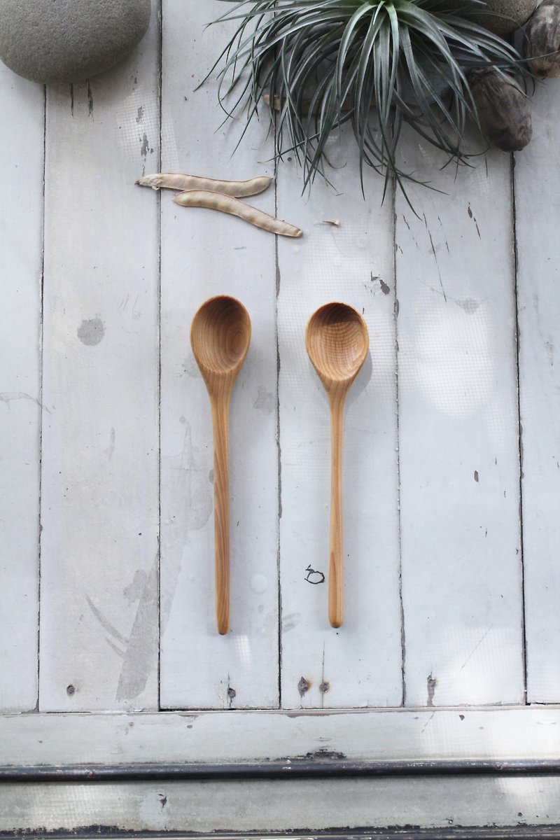 Hand made wooden spoon (single piece) - ช้อนส้อม - ไม้ สีนำ้ตาล