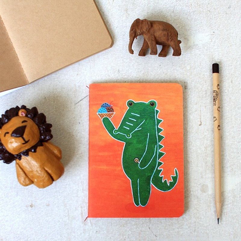 Small notebook | small little green crocodile - Notebooks & Journals - Paper Multicolor
