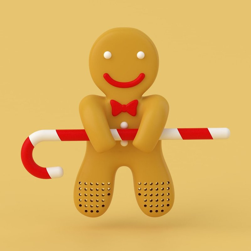 Gingerbread Man 薑餅人泡茶器 - 茶具/茶杯 - 矽膠 卡其色