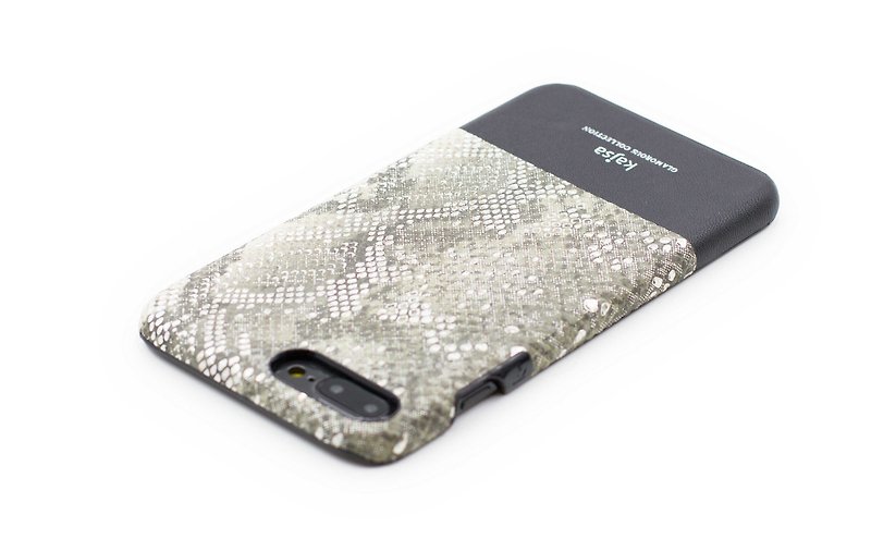 真皮 手機殼/手機套 白色 -  蛇紋系列單蓋手機保護殼 白