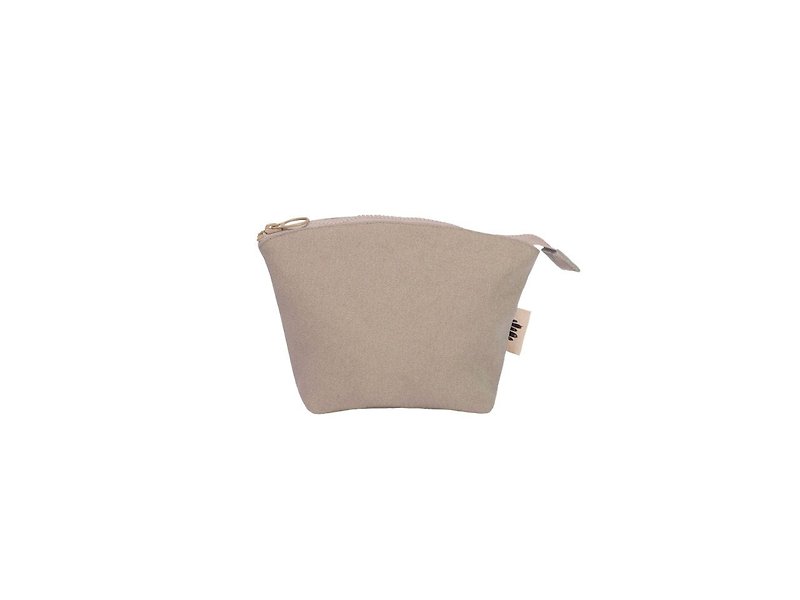 [Seashell Cosmetic Bag] - Quicksand (small) - กระเป๋าเครื่องสำอาง - ผ้าฝ้าย/ผ้าลินิน สีกากี