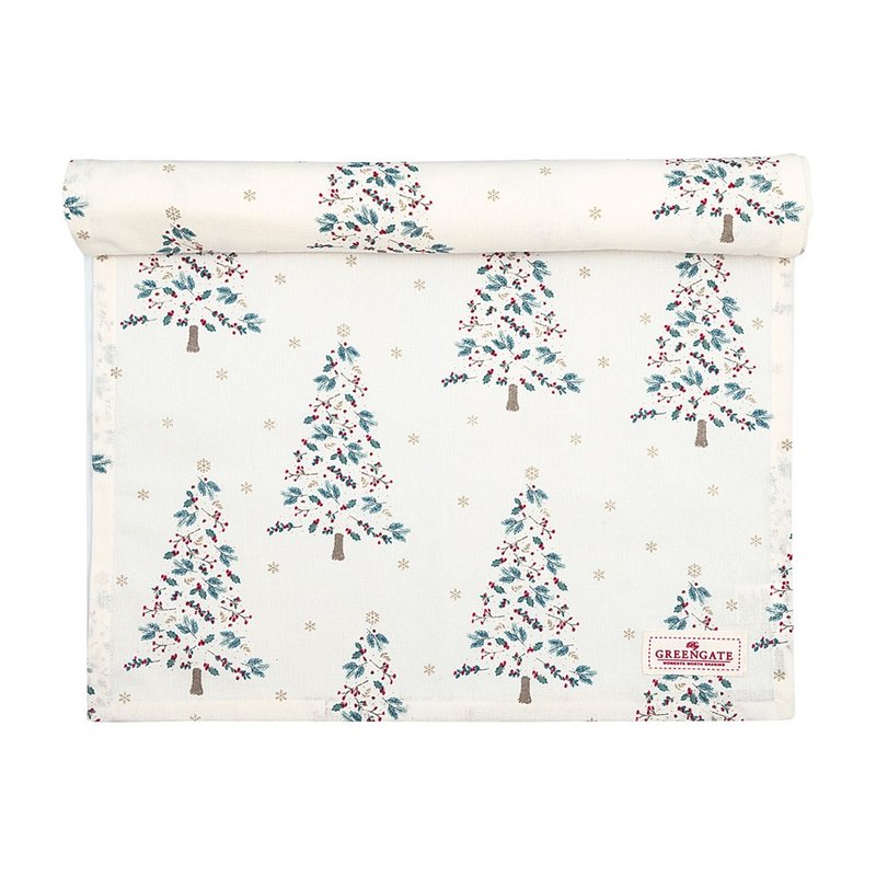 【新品】丹麥GreenGate Lucie xmas white 桌旗 - 桌布/桌巾/餐墊 - 棉．麻 