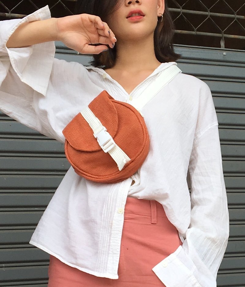 Salmon red belt bag - 其他 - 其他材質 紅色