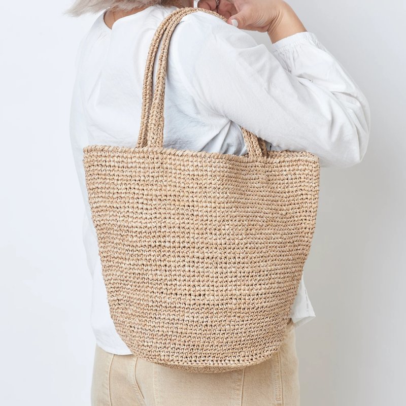 PURAL BAG - Natural Raffia Hand Crochet Bag - Handbags & Totes - Eco-Friendly Materials Brown