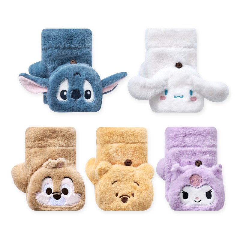 【ONEDER 旺達】三麗鷗酷洛米 迪士尼史迪奇 成人絨毛保暖手套 - 手套 - 聚酯纖維 