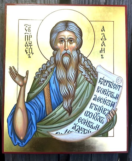 Orthodox small icons hand painted orthodox wood icon Saint forefather Adam religious art