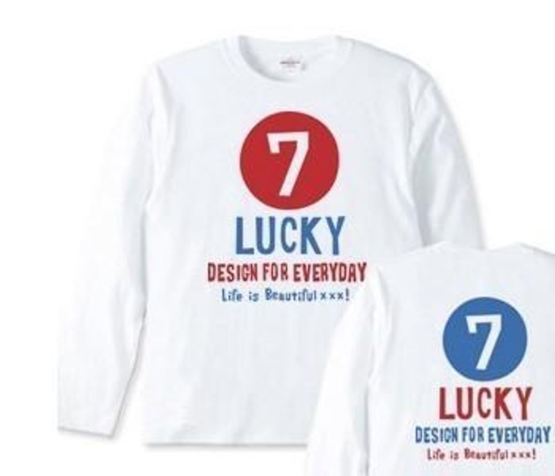 Circle numbering long-sleeved T-shirt [order product] - Women's Tops - Cotton & Hemp White