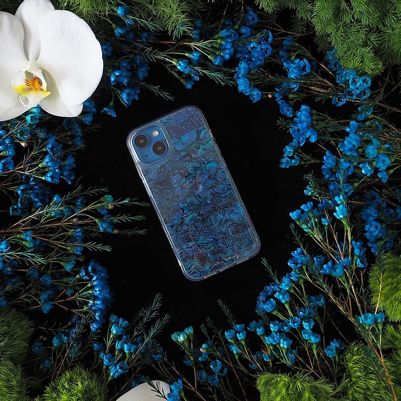 貝殼 手機殼/手機套 藍色 - 深藍海洋 天然真貝 iPhone 手機殼 匠人手工做 高品質