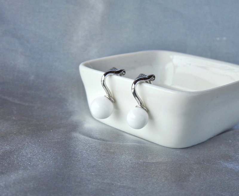 耳夾式母乳耳環-925純銀 - 耳環/耳夾/耳骨夾 - 純銀 銀色