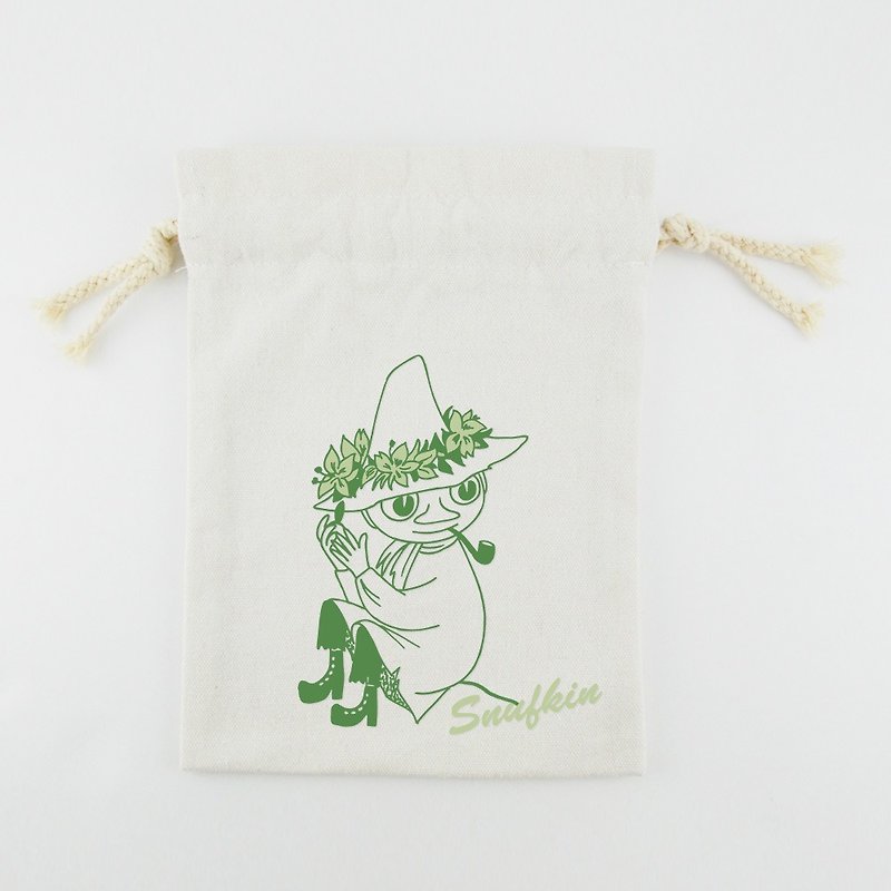 Moomin嚕嚕米授權 - 束口袋(大)【Snufkin】 - 其他 - 棉．麻 綠色