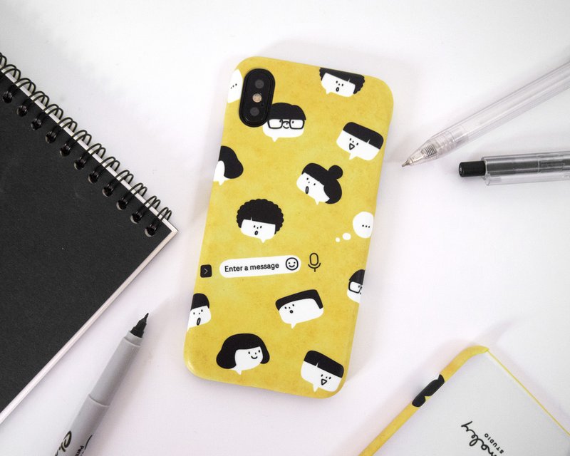 Personalized Text Messaging iPhone case 手機殼 เคสไอโฟน - 手機殼/手機套 - 塑膠 黃色