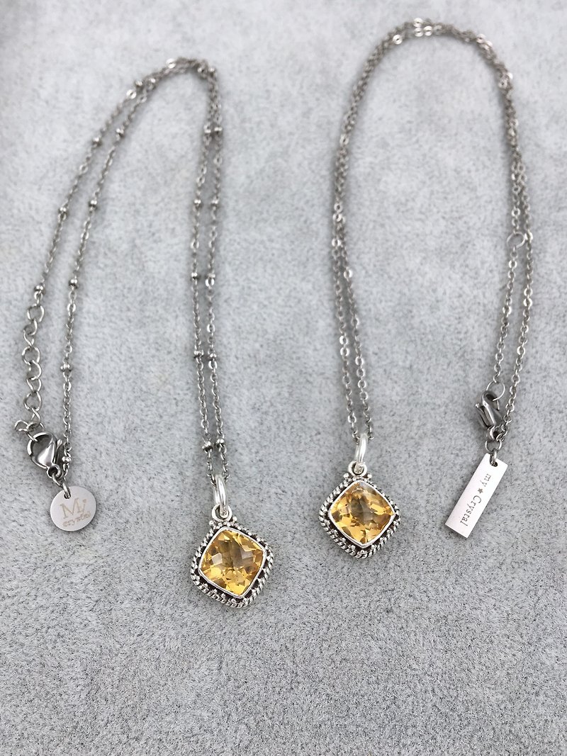 Gem-grade natural citrine handmade silver pendant - Earrings & Clip-ons - Gemstone Yellow