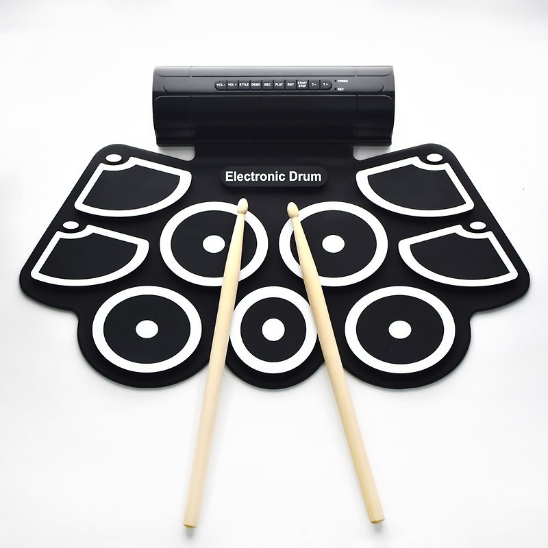 Mountain musical instrument hand roll electronic drum - Guitars & Music Instruments - Silicone Black