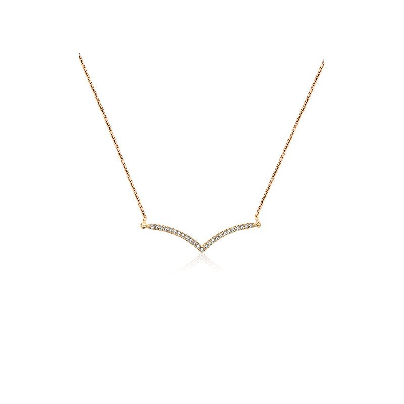 Double Curve Diamond Necklace - Necklaces - Gemstone Orange