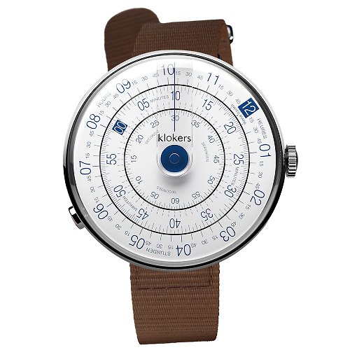 klokers 庫克錶 KLOK-01-D4 藍色錶頭 +尼龍單圈錶帶 加碼贈送原廠手環