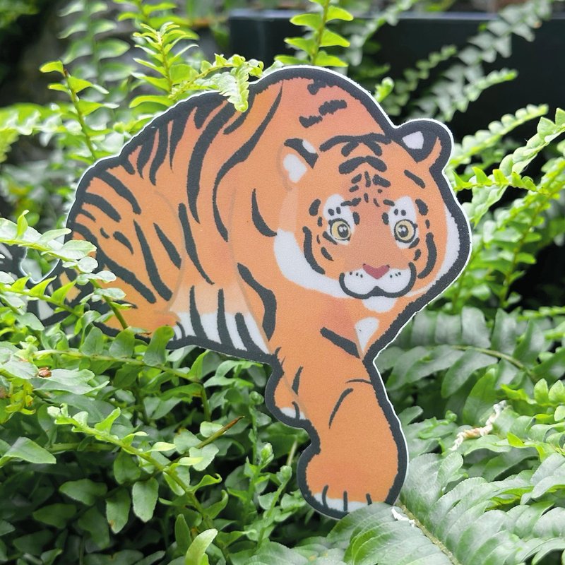 Tiger Matte PVC Sticker Large Safety Hat Sticker Laptop Sticker Motorcycle Sticker Luggage Sticker - สติกเกอร์ - กระดาษ 