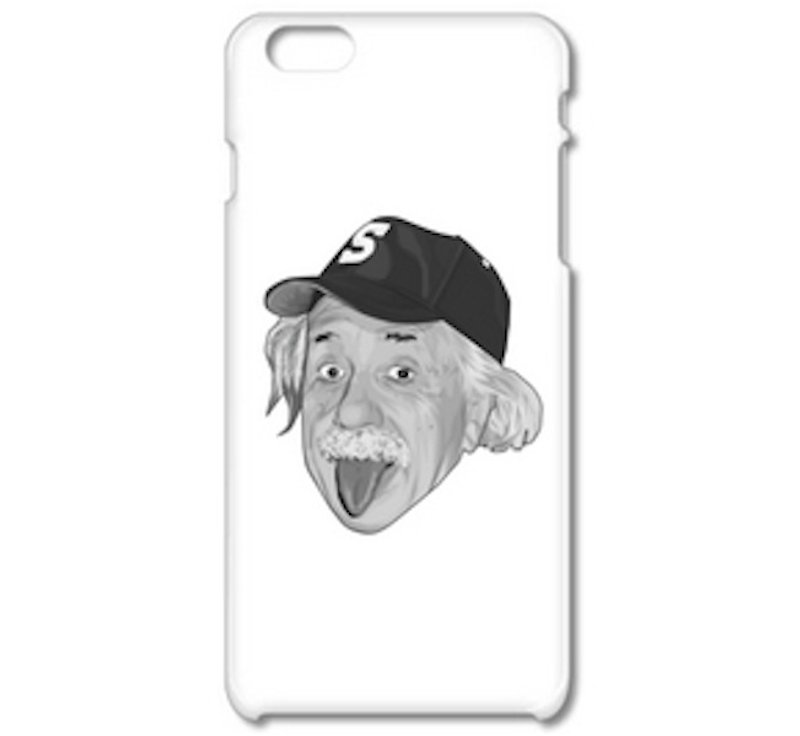 Albert Einstein Outdoor monochrome (iPhone6 ​​case) (iPhone5 case) - เคส/ซองมือถือ - พลาสติก ขาว