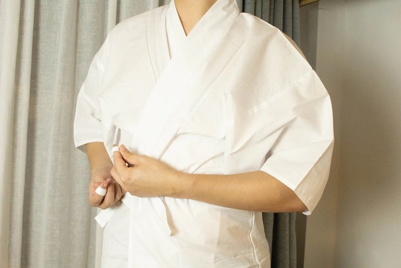 四色-男士純棉襦袢 附領芯 / 和服內著/ 透氣和服內衣/ 清爽穿搭 - 其他 - 棉．麻 白色