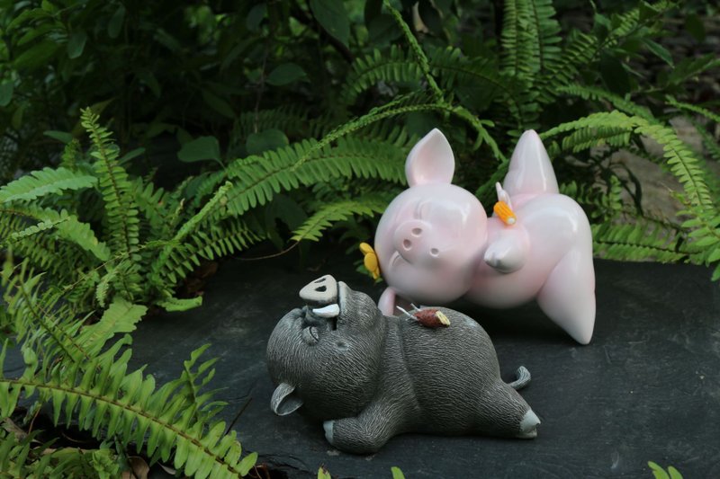 地瓜山豬+玉米平地豬 - 公仔/玩偶 - 樹脂 多色