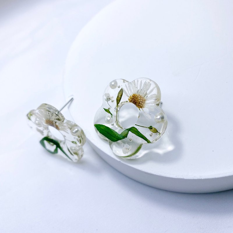 晴子 • 押花手工耳環 - 耳環/耳夾/耳骨夾 - 植物．花 