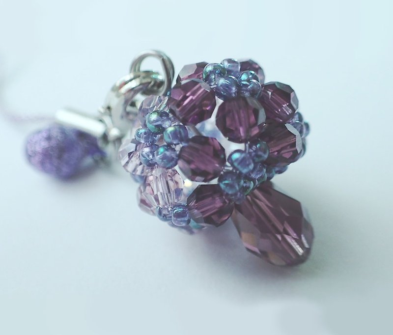 Mushroom, Hanging ornament, SWAROVSKI ELEMENTS - Charms - Glass Purple