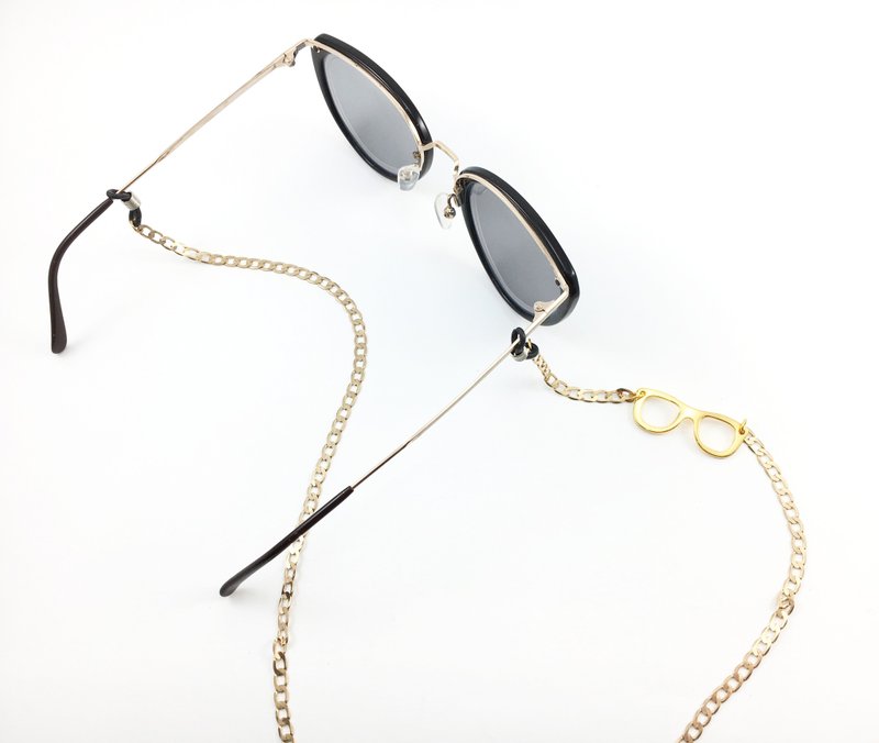 Gold eyeglasses chains ( Eyeglasses-shape pendant ) - 眼鏡/鏡框 - 其他金屬 金色