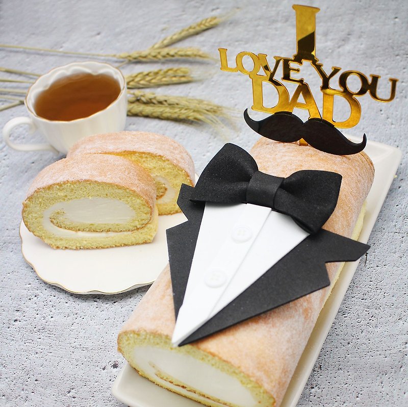 [Father's Day Cake] Soufflé Raw Milk Roll/Cake Roll/Father's Day Cake/Write Card - เค้กและของหวาน - อาหารสด สีเทา