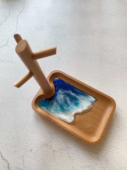 arte 雅喬工作室 海洋風櫸木簡約收納置物架