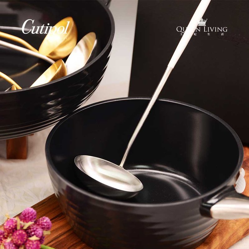 葡萄牙Cutipol GOA系列白柄29.5cm大湯杓 - 刀叉/湯匙/餐具組 - 不鏽鋼 白色