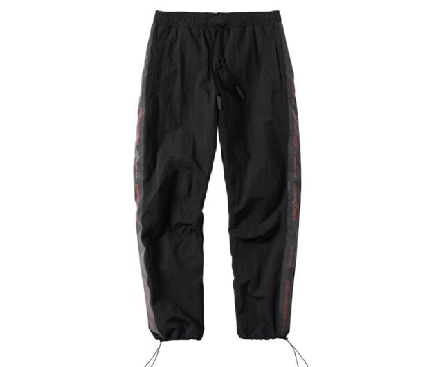 反射ストライプパンツ 機能的なドローストリングパンツ ルーズ