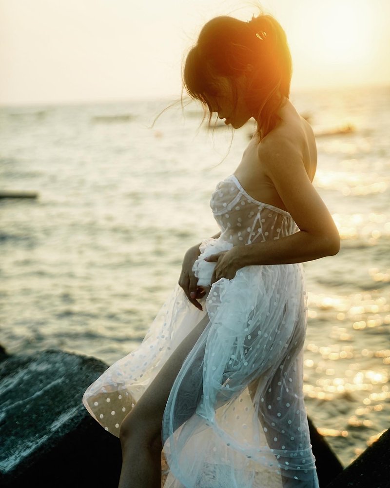 Photo custom perspective tulle wedding dress - white dress - Evening Dresses & Gowns - Silk White