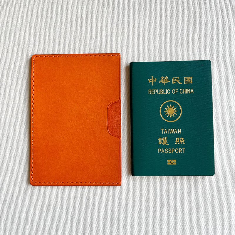 Amsterdam Leather Passport Holder - Nautical Blue/Orange/Maple Leaf Brown/Apricot White - Passport Holders & Cases - Genuine Leather Blue