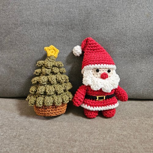 依織作 純棉手工鉤織聖誕樹和聖誕老人