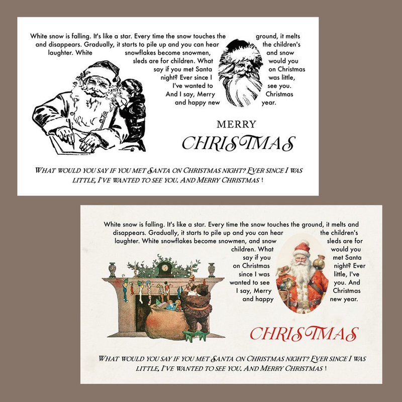 Christmas Sticker Santa Christmas Sticker  Vintage (60 sheets)ステッカー - สติกเกอร์ - กระดาษ หลากหลายสี