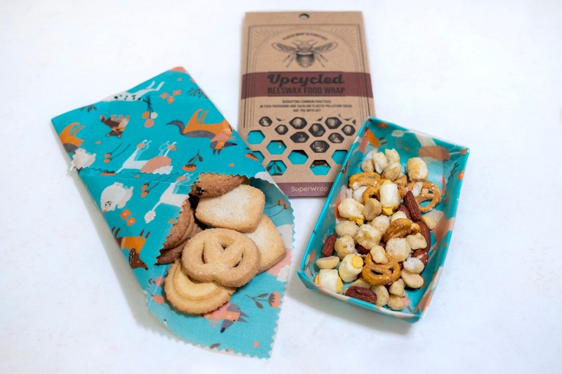 Azure Pups | Superwrap Upcycled Beeswax Food Wrap - Cookware - Eco-Friendly Materials 