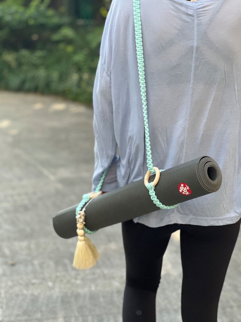 波西米亞風格流蘇 瑜伽墊普拉提墊背帶綁帶 - 運動配件 - 棉．麻 藍色