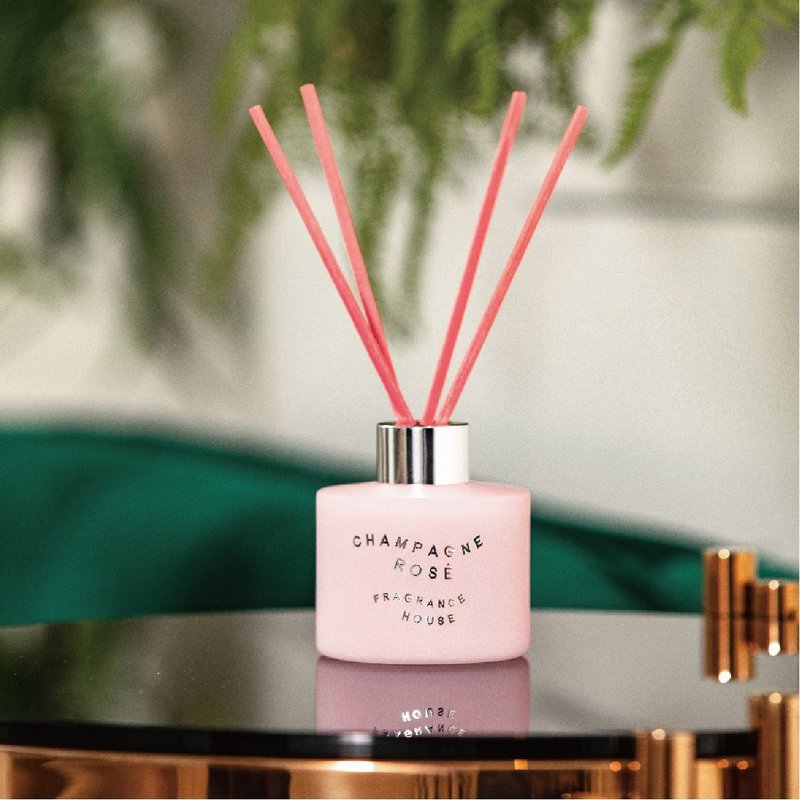 Diffuser 120ml | Champagne Rosé (Peach, Rose, Bubble) - น้ำหอม - แก้ว สึชมพู