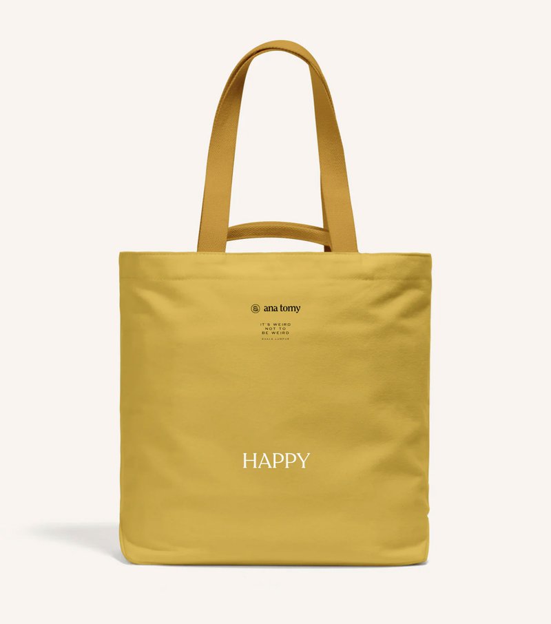 【客製化禮物】16盎司Book Tote 重磅帆布托特書袋芥末黃 - 手提包/手提袋 - 棉．麻 