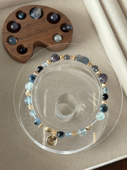 Crystal Elf 水晶精靈 天然水晶手作飾品 /靛夜/藍晶石 血滴堇青石 堇青石 魔鬼海藍寶 海藍寶黑碧璽藍螢石