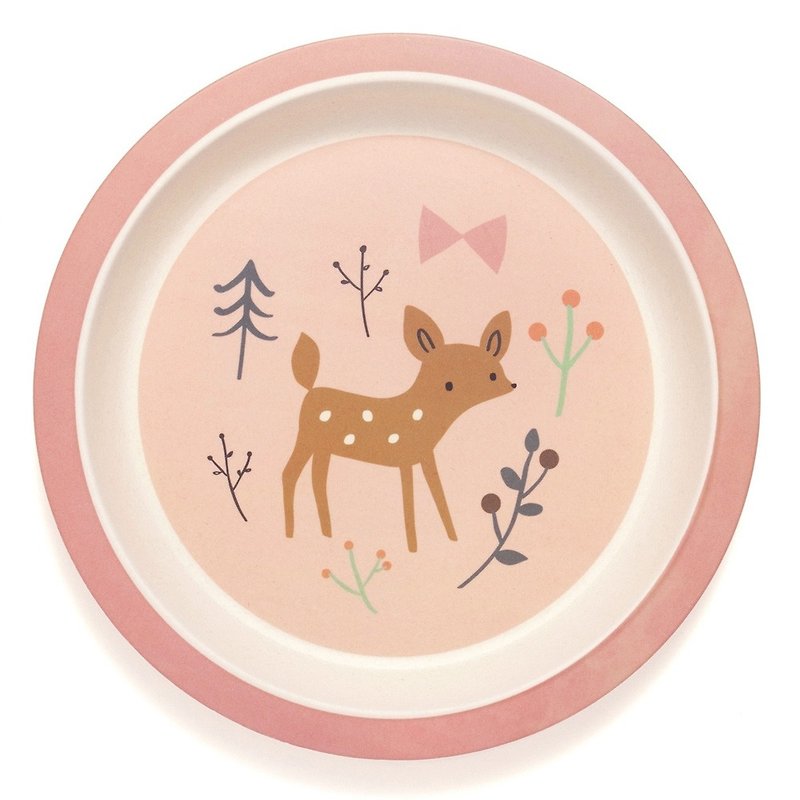 【絕版出清】荷蘭Petit Monkey 竹纖維餐盤-小鹿 - 兒童餐具/餐盤 - 環保材質 