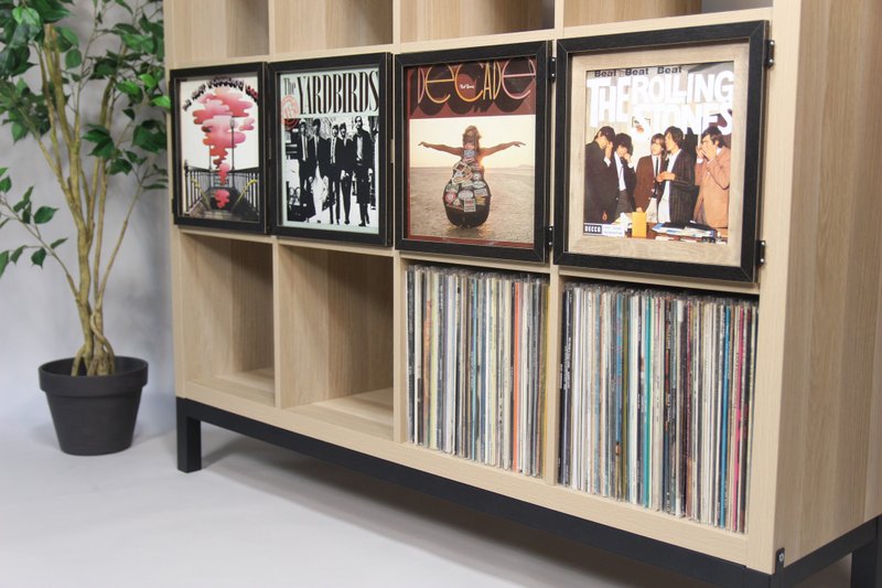 IKEA Kallax Shelf LP Art Frame Door for Vinyl Record Storage Cabinet / Cube Hack - Other Furniture - Wood Black