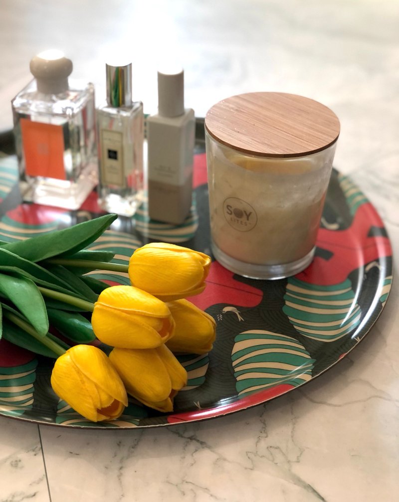 aLoveSupreme 圓型美耐皿防水防油萬用餐盤置物盤_橘綠非洲女人 - 盤子/餐盤/盤架 - 其他材質 