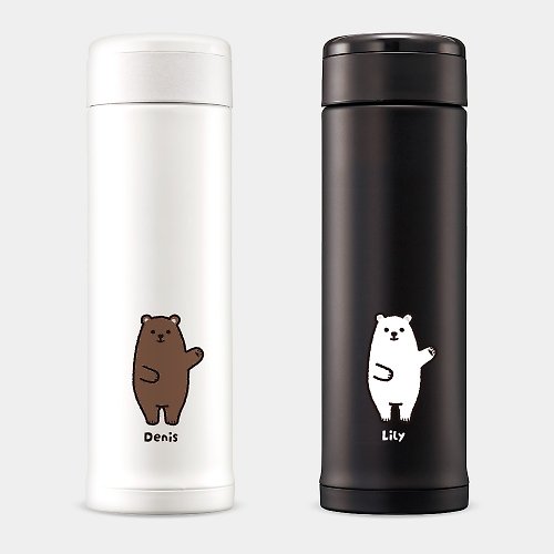 PIXO.STYLE 【客製化禮物】站立熊熊 英文名 象印不鏽鋼保溫瓶 PU089