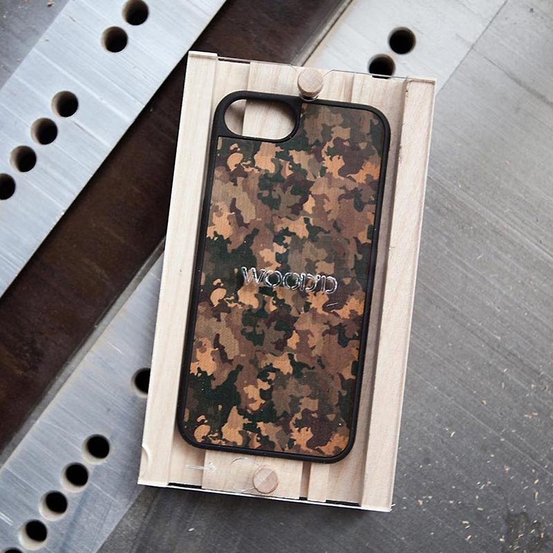 [予約購入]ログケース//カモフラージュ -  iPhone Samsung - スマホケース - 木製 ブラウン