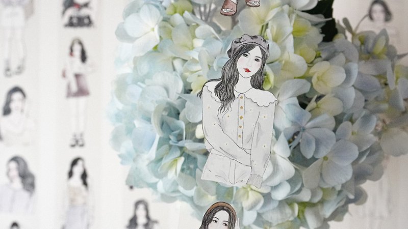 Summer girl transparent PET tape girl character handbook material - มาสกิ้งเทป - พลาสติก หลากหลายสี