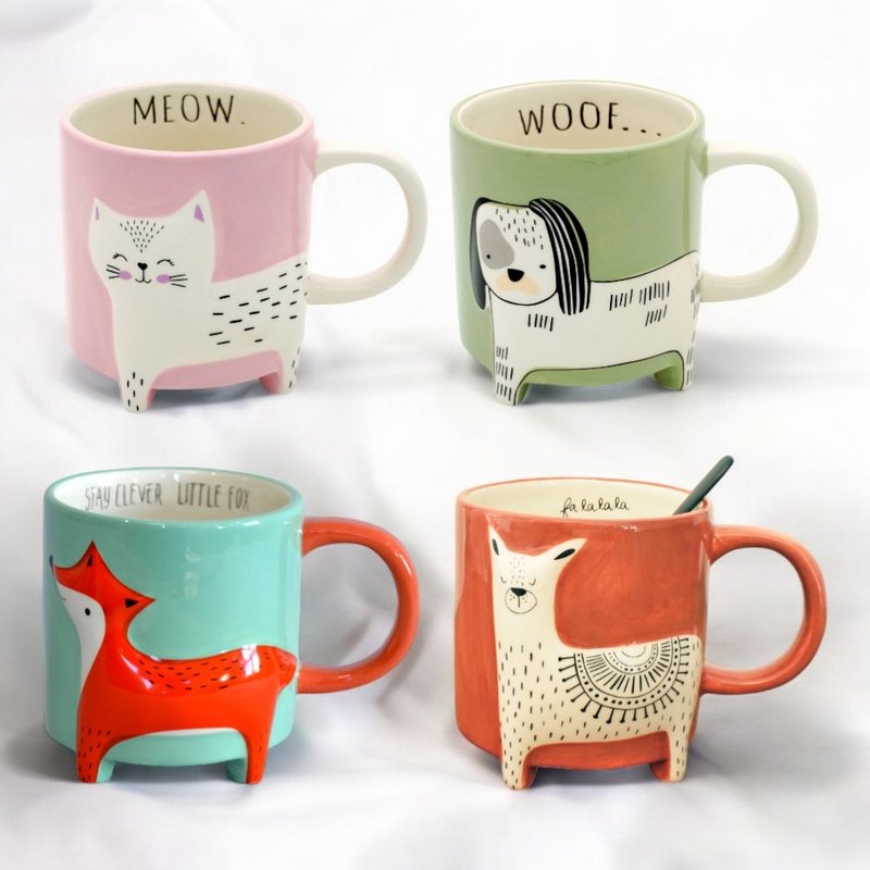 Cute animal series mugs (4 styles) - Mugs - Pottery Multicolor