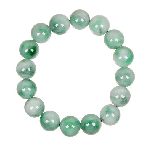 正佳珠寶 Gemsrich Jewelry 【正佳珠寶】翡翠 頂級淺飄陽綠 12.8-13.3mm 天然A貨翡翠手珠
