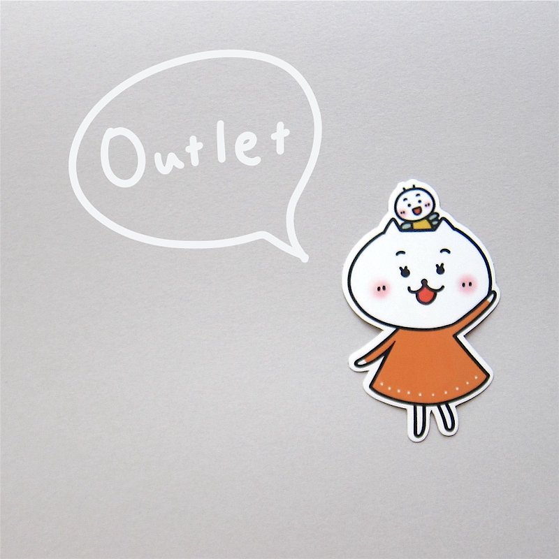 【outlet】ステッカー - くまことコハチ - 貼紙 - 其他材質 橘色