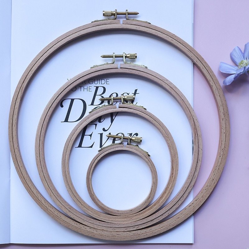 Solid wood embroidery stretch embroidery stretcher cross stitch fixer round frame cloth stretch hand embroidery diy tool package size - งานไม้/ไม้ไผ่/ตัดกระดาษ - ไม้ 