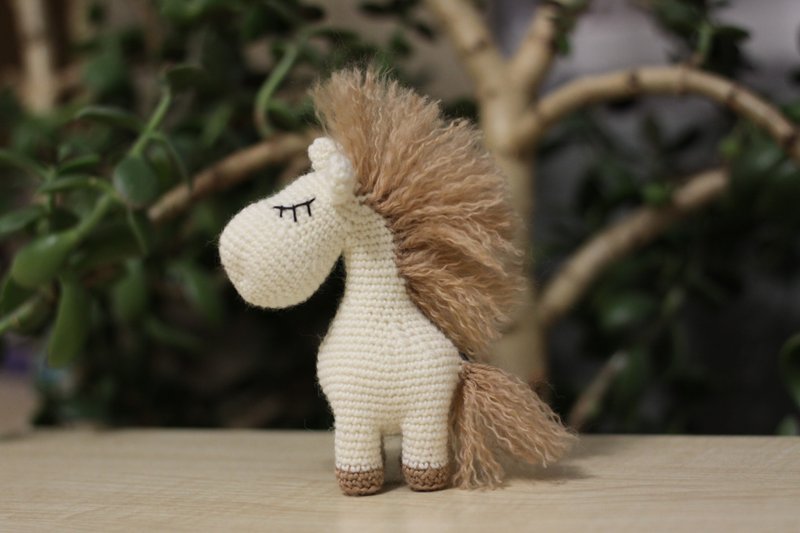 Crochet horse toy, handmade amigurumi horse, crochet horse, soft crochet toy - 寶寶/兒童玩具/玩偶 - 羊毛 